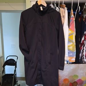 Lululemon Black Hooded Rain Coat